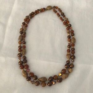 Vintage: 2 tier banded, beaded necklace